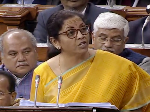 Finance Minister Nirmala Sitharaman during her budget speech.