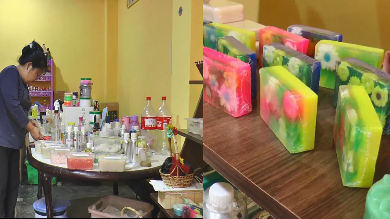 June uses her innovative ideas of making soaps from natural oil extracts, extracts of fruits, and herbs like lemon, rose, and aloe vera.   