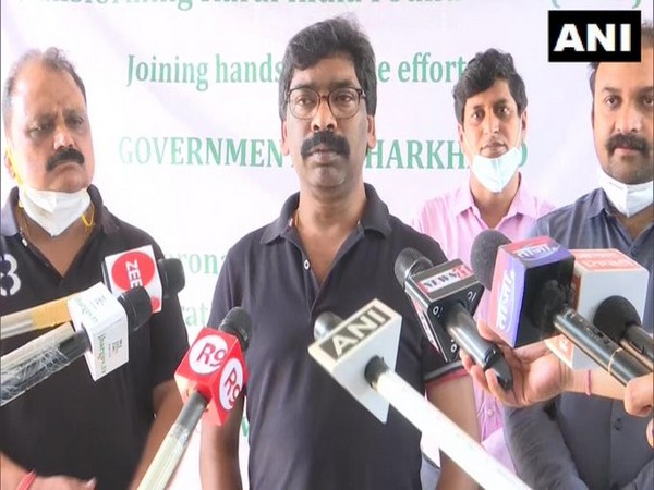 Jharkhand Chief Minister Hemant Soren speaking to media on Saturday. Photo/ANI