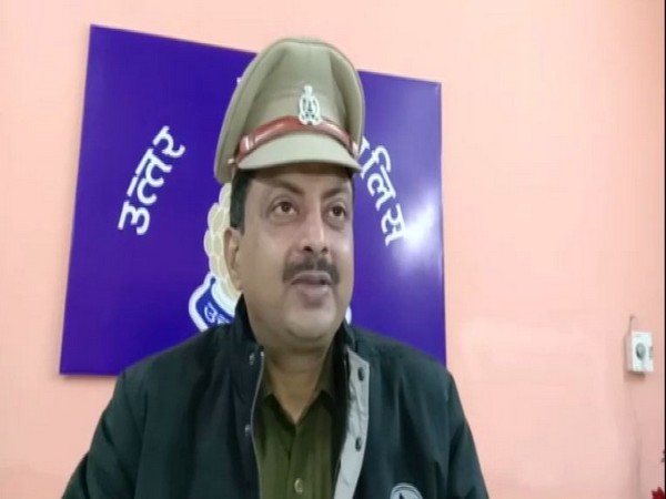 SP Sanjay Kumar speaking to ANI in Etah. Photo/ANI
