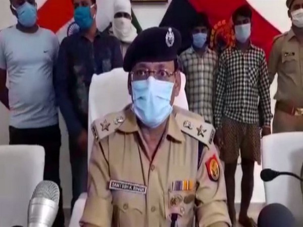 SSP Bulandshahr Santosh Kumar Singh speaking to reporters. photo/ANI