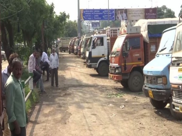 Transporters have begun an indefinite strike in the state. Photo/ANI