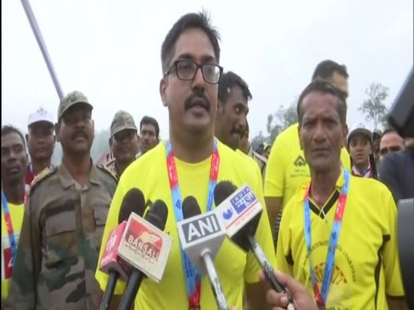 Deputy Inspector General of Police, South Bastar Range, Chhattisgarh, P Sundarraj talking to reporters on Saturday.