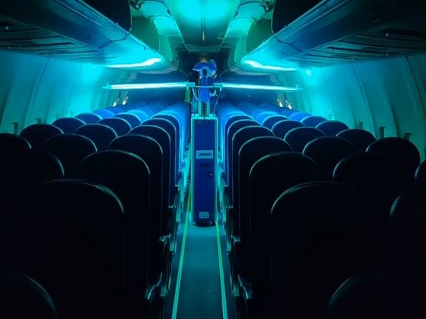 The robotic device disinfecting seats in an aircraft. (Photo/ANI)