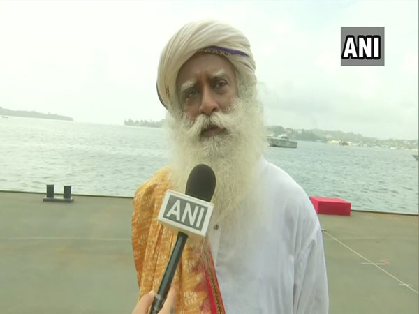 Sadhguru Jaggi Vasudev speaking to ANI at Yoga event in PortBlair on Friday (photo/ANI)