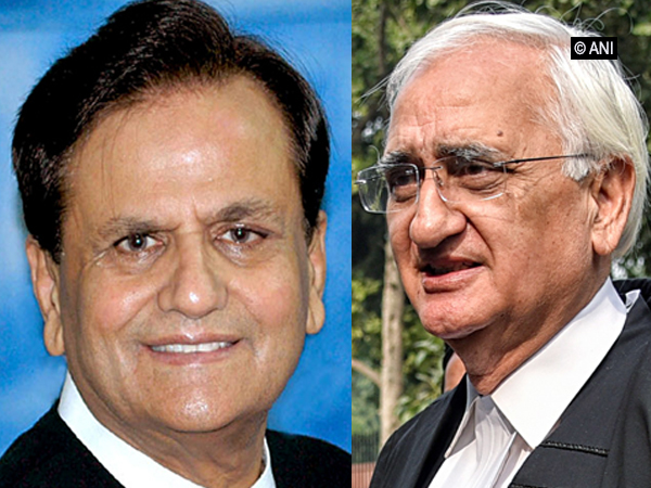 Late Ahmed Patel (Left) and Senior Congress leader Salman Khurshid (Photo/ANI)