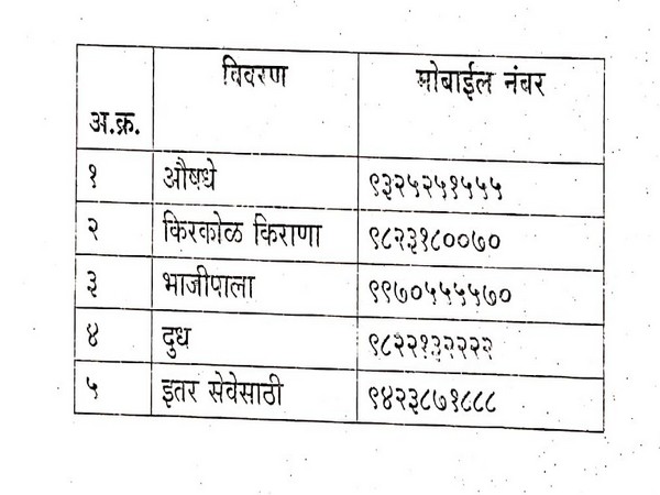 Contact numbers released by Sangli administration. Photo/ANI