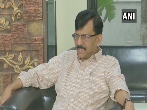 Shiv Sena leader Sanjay Raut speaking  to media persons in Mumbai on Tuesday. Photo/ANI