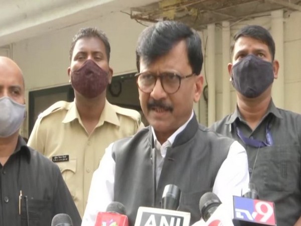 Shiv Sena leader Sanjay Raut speaking to reporters on Thursday. Photo/ANI