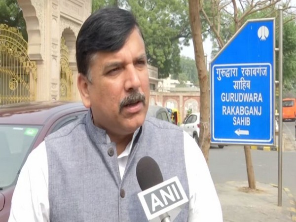 AAP leader Sanjay Singh speaking to ANI in New Delhi on Friday. Photo/ANI