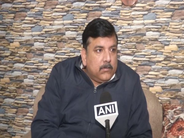 AAP leader Sanjay Singh speaking to ANI in New Delhi on Sunday. Photo/ANI