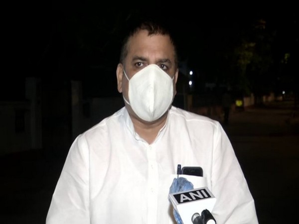 AAP Rajya Sabha MP Sanjay Singh speaking to ANI in New Delhi. Photo/ANI