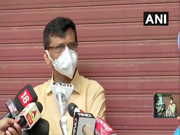 Shiv Sena leader Sanjay Raut speaking to media in Mumbai on Monday. Photo/ANI