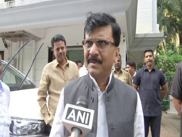 Shiv Sena leader Sanjay Raut speaking to ANI on Tuesday in Mumbai. Photo/ANI