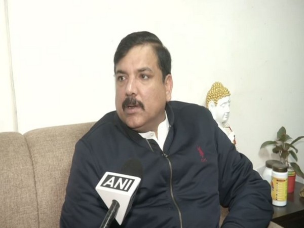 Senior AAP leader Sanjay Singh talking to ANI in New Delhi on Friday. Photo/ANI