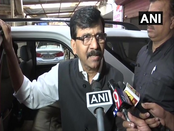 Shiv Sena leader Sanjay Raut talking to reports over the issue alleged phone tapping here on Friday.