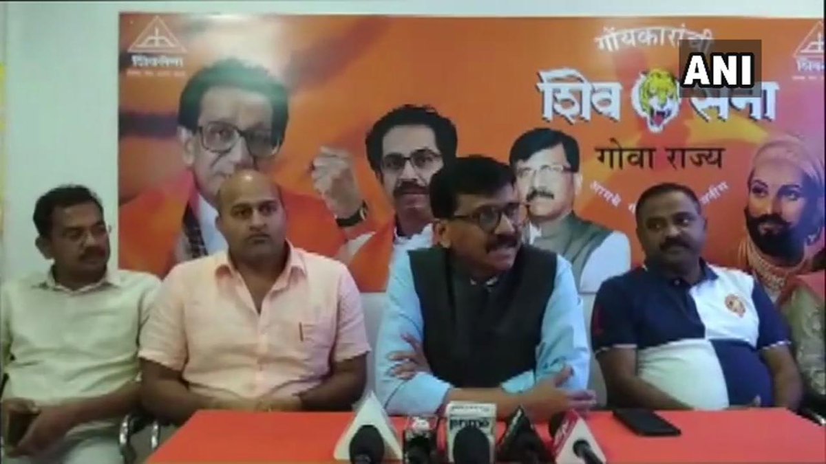 Shiv Sena leader and MP Sanjay Raut addressing media in Goa on Saturday.