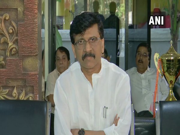Sanjay Raut, Shiv Sena speaking with reporters on Saturday.