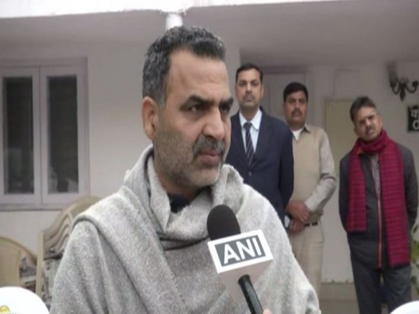 MoS for Animal Husbandry, Dairy and fisheries Sanjeev Balyan speaking to ANI in New Delhi on Tuesday. Photo/ANI