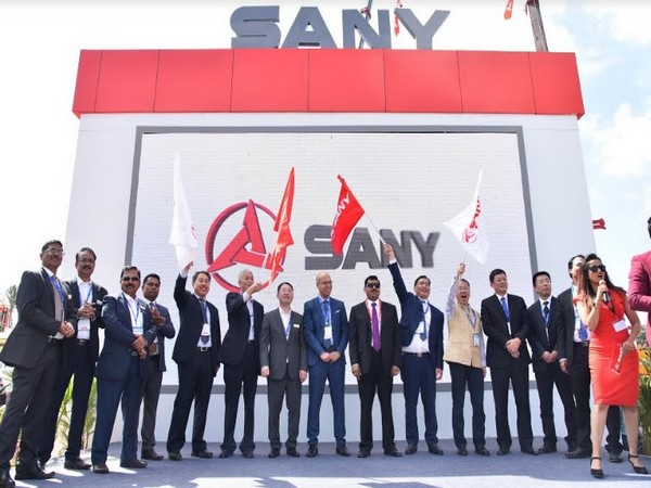 Sany officials at Excon 2019 during the launch of new product line