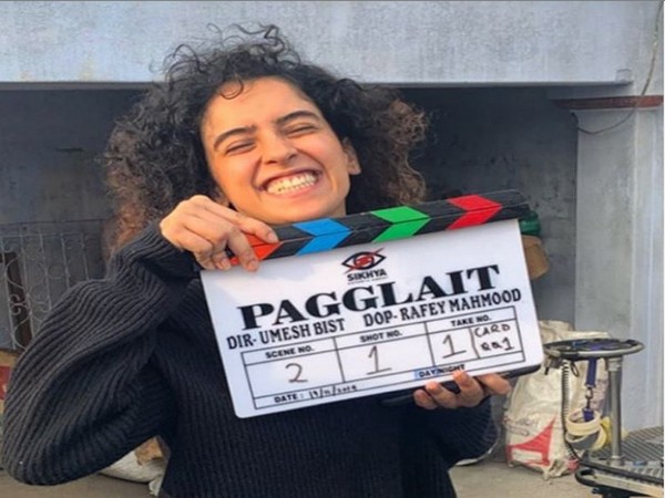 Sanya Malhotra holding 'Pagglait's clapperboard (Image courtesy: Instagram)