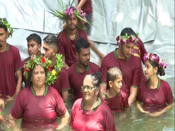 People celebrating 'Sao Joao' in Goa