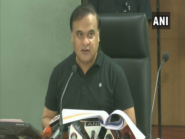 Assam Health Minister Himanta Biswa Sarma speaking to reporters on Saturday.