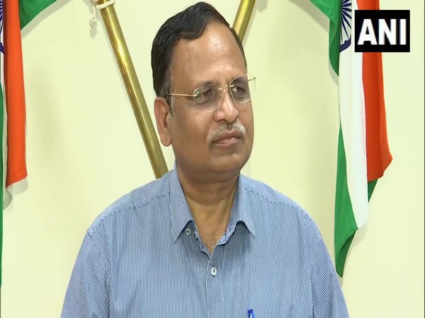 Health Minister Satyendar Jain addressing a press conference on Wednesday in New Delhi. [Photo/ANI]