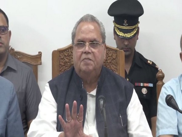 Jammu and Kashmir Governor Satya Pal Malik at a press conference in Srinagar on Wednesday. Photo/ANI