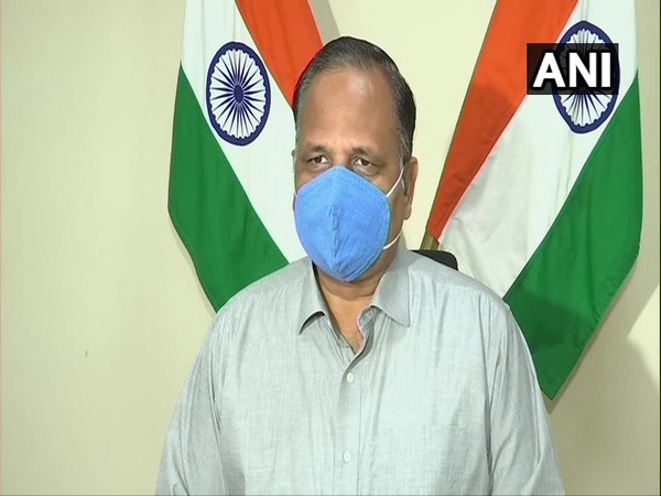 Delhi Home Minister Satyendar Jain speaking to reporters in New Delhi on Sunday. Photo/ANI