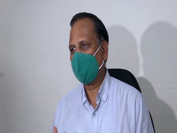 Delhi Health Minister Satyendar Jain speaking to reporters on Wednesday. [Photo/ANI]