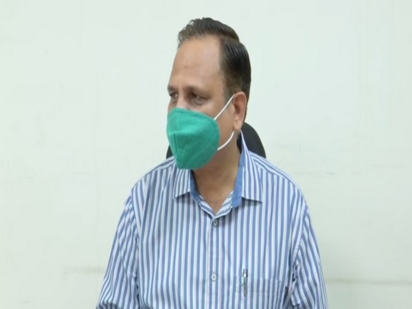 Delhi Health Minister Satyendar Jain speaking to reporters on Tuesday. [Photo/ANI]