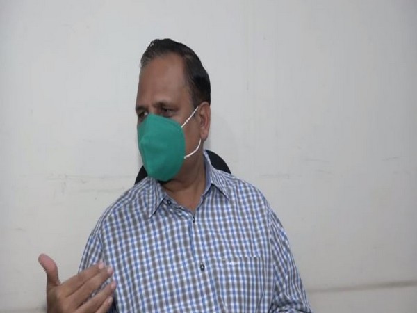 Health Minister, Delhi government, Satyendar Jain speaking to reporters on Tuesday. [Photo/ANI]