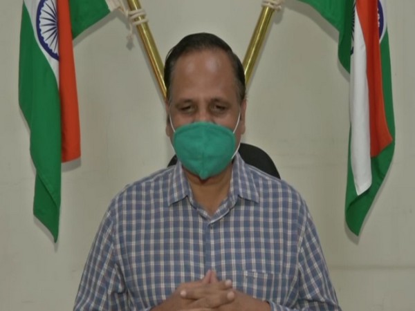 Delhi Health Minister Satyendar Jain speaking to reporters in Delhi on Monday. Photo/ANI