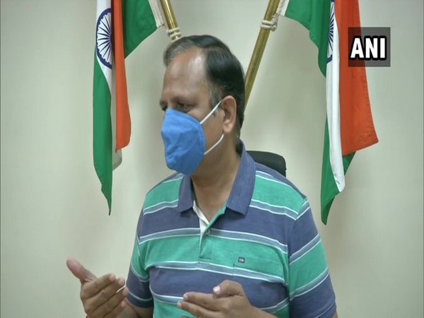 Delhi Health Minister Satyendar Jain speaking to reporters in Delhi on Friday. Photo/ANI