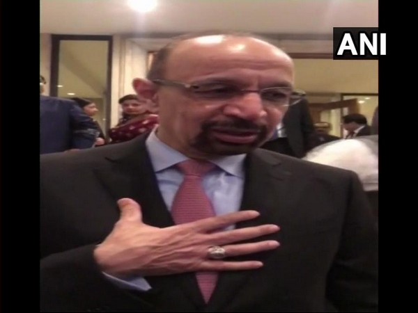 Saudi Arabia's Energy Minister Khalid Al-Falih speaking to ANI in Delhi on March 9.