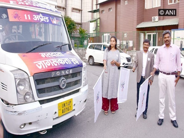 CEO Saujanya flagging off 'Doon Voter Express' vehicles on Saturday. Photo/ANI 