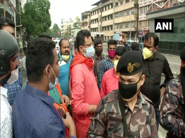 BJP MP Saumitra Khan arrested for staging a rally in Phoolbagan area of Kolkata on Monday. (Photo/ANI)