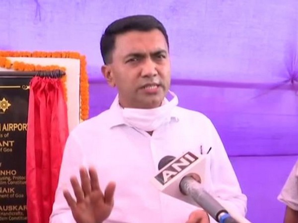 Goa Chief Minister Pramod Sawant is speaking to ANI in Panaji on Tuesday. Photo/ANI