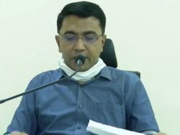 Goa Chief  Minister Pramod Sawant during the press conference in Goa on Sunday. Photo/ANI
