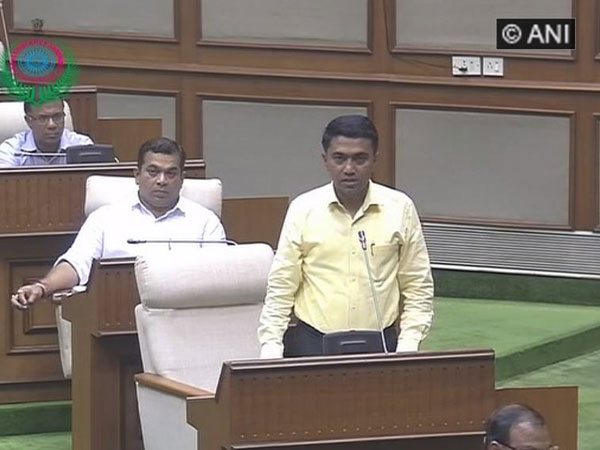 Goa Chief Minister Pramod Sawant speaking before the floor test in Goa assembly on Wednesday.