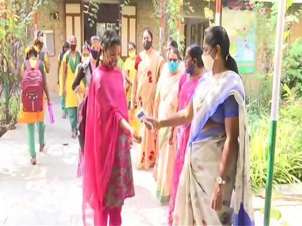 A visual from Bishop Azariah Government High School in Vijayawada on Monday. Photo/ANI