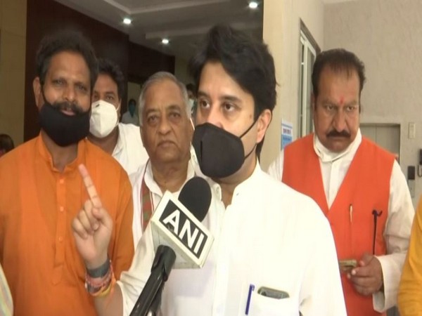 BJP leader Jyotiraditya Scindia talking to ANI on Thursday. Photo/ANI