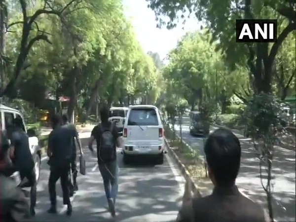 Union Home Minister Amit Shah and Congress leader Jyotiraditya Scindia leave from Prime Minister Narendra Modi's residence