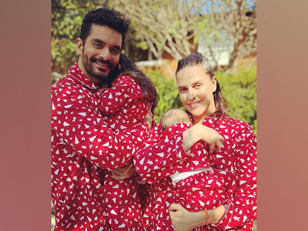 Neha Dhupia, Angad Bedi with their children (Image source: Instagram)
