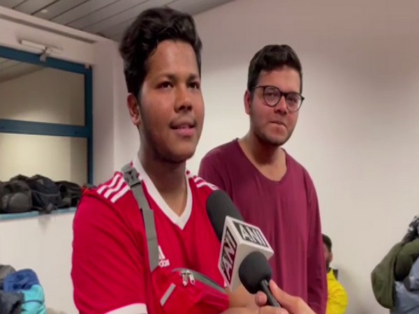 Indian students from Odesa, Ukraine speaking in Bucharest, Romania (Photo/ANI)