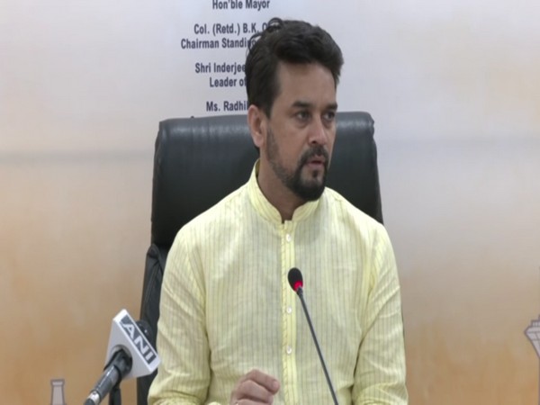 Union Minister Anurag Thakur during the launch of MyParking App in New Delhi (Photo:ANI)