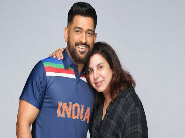 MS Dhoni with Farah Khan (Image source: Farah Khan Insta/Dabboo Ratnani)