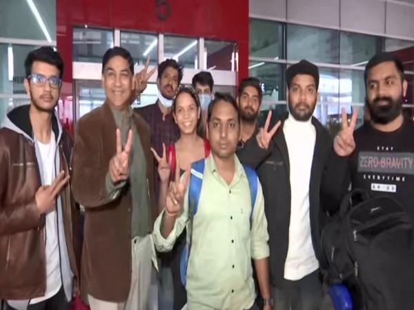 Indian students from Ukraine who arrived via the special flight (Photo/ANI)