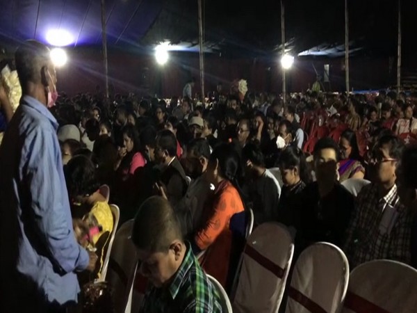 A glimpse of the audience at Bhramyaman theatre in Assam (Photo/ANI)
